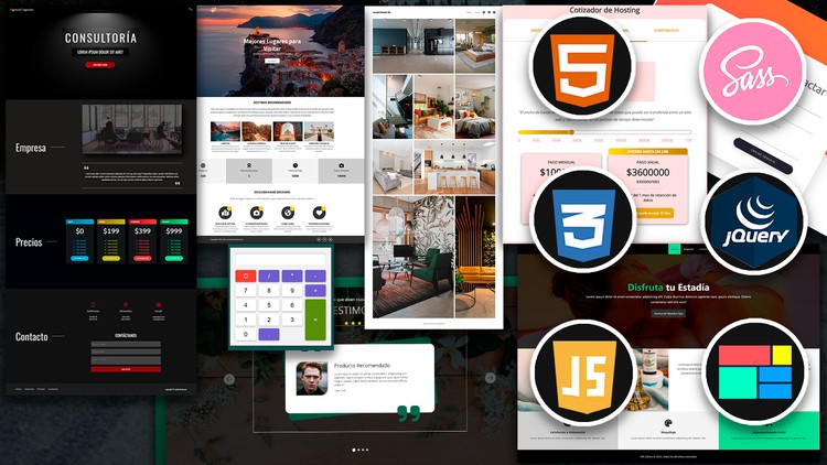 Aprende desde Cero y Creando 10 Proyectos: HTML5, CSS3, Javascript, Diseño Responsive, Flexbox, CSS Grid, SASS,Jquery,IA