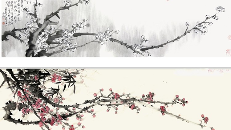 花中四君子-梅兰竹菊水墨画法,零基础、提升绘画技巧都可学 From New Beginner to Advanced Lesson