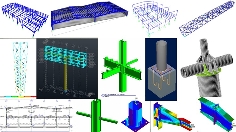 Learn Steel Structure Design, Load Calculations, and Connections with Real Project Applications